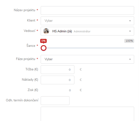 Nový projekt